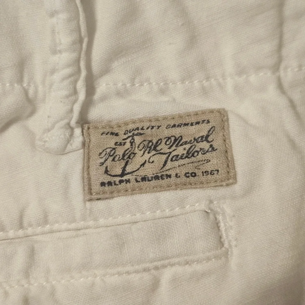 Polo Ralph Lauren Mens White Classic Fit Linen Cotton Blend Shorts Size 36 x 8